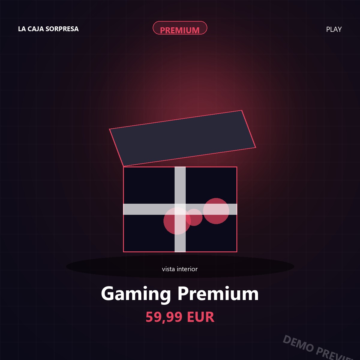 Caja Gaming Premium - vista interior