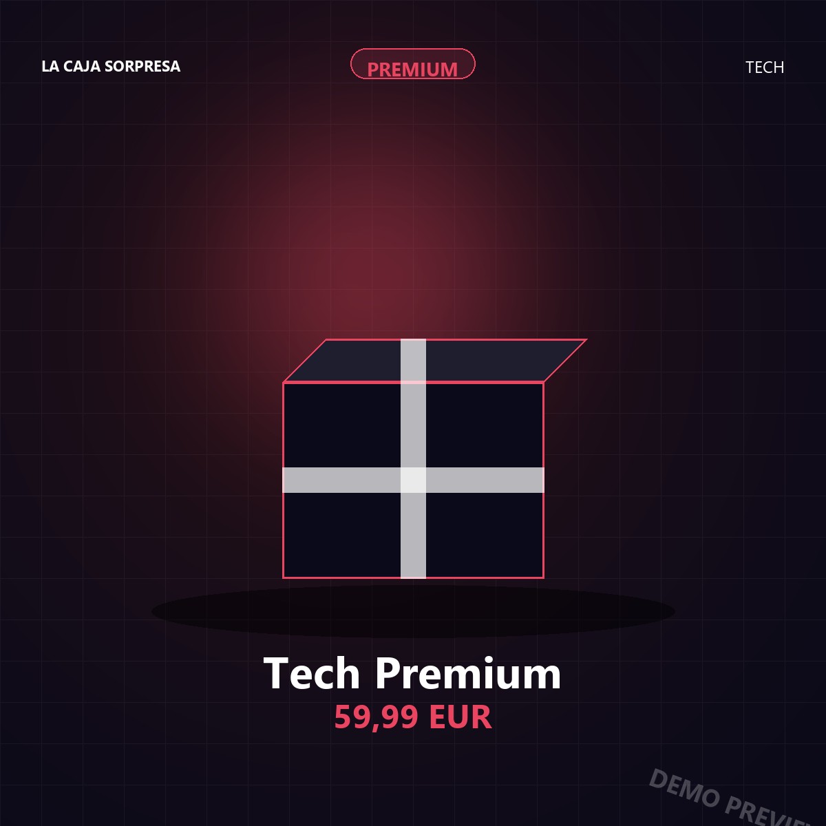 Caja Tech Premium - vista frontal